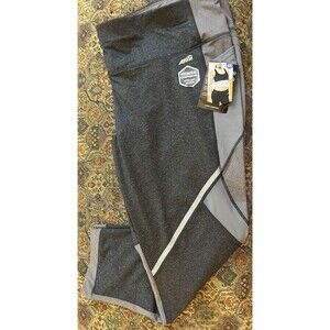 Avia Crop Leggings Womens 4X Gray Block Activewear Premium Compression NWT